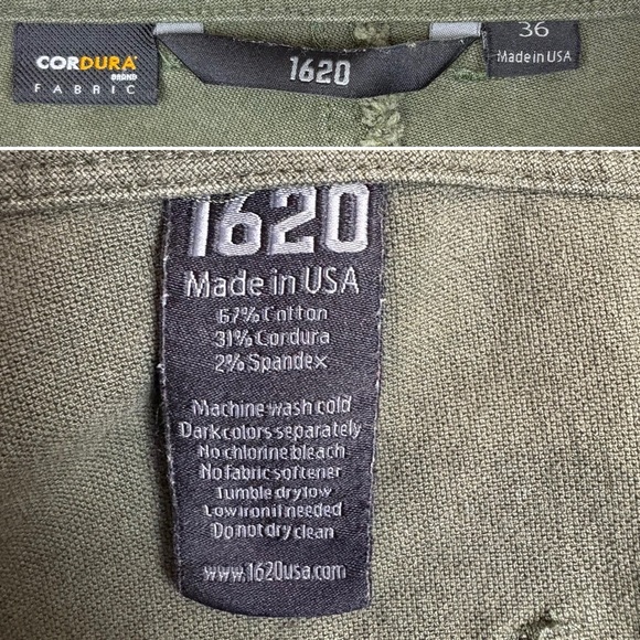 Men's 1620 Workwear Cordura Single Knee Utility Pant Size 36x33 Hunter Green - Picture 16 of 17